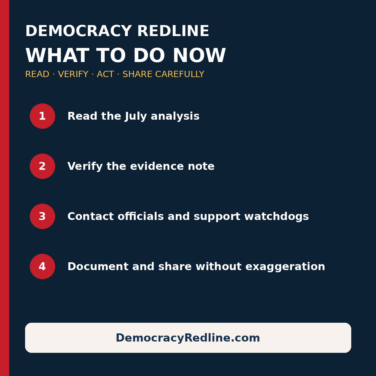 July action steps share graphic